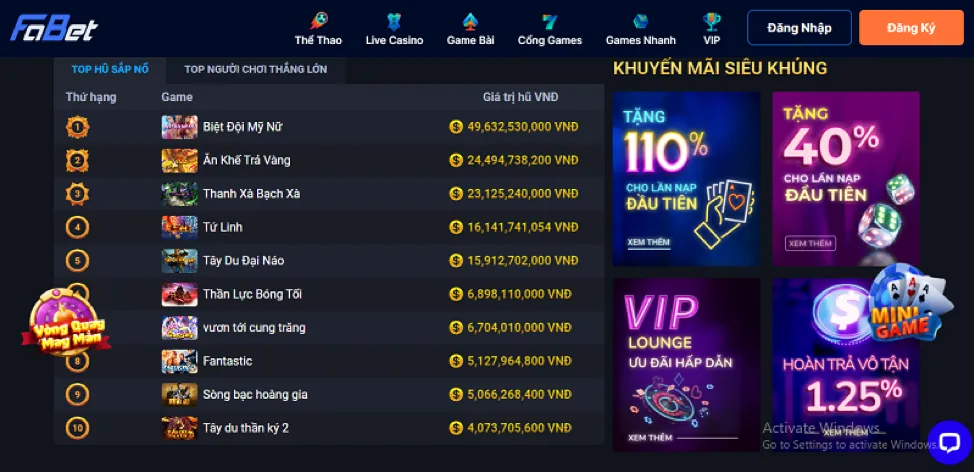 Tận dụng các tính năng bonus go888
